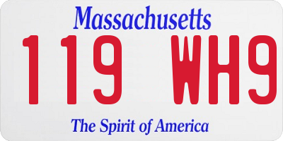 MA license plate 119WH9