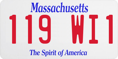 MA license plate 119WI1