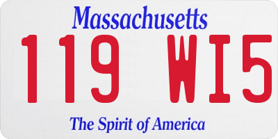 MA license plate 119WI5