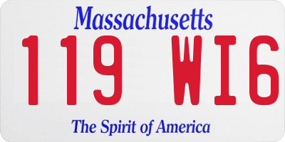 MA license plate 119WI6