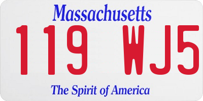 MA license plate 119WJ5