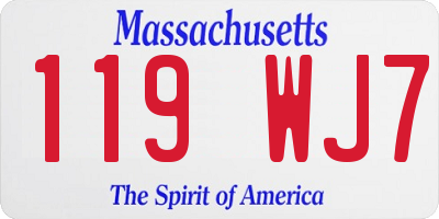 MA license plate 119WJ7
