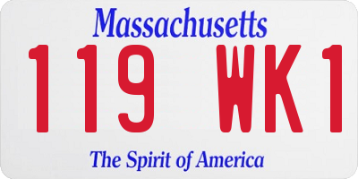 MA license plate 119WK1