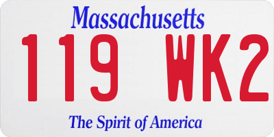 MA license plate 119WK2