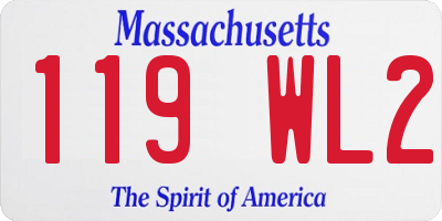 MA license plate 119WL2