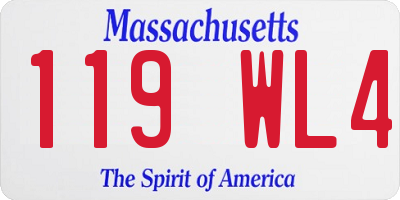 MA license plate 119WL4