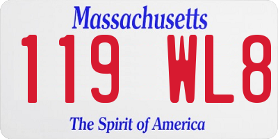 MA license plate 119WL8
