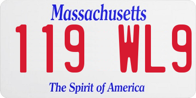 MA license plate 119WL9