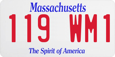 MA license plate 119WM1