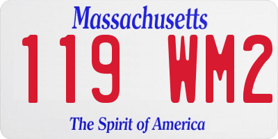 MA license plate 119WM2