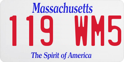 MA license plate 119WM5