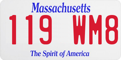 MA license plate 119WM8