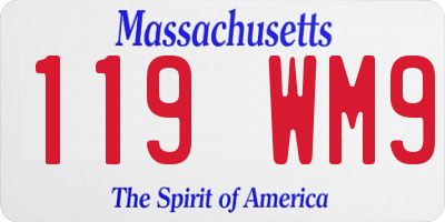 MA license plate 119WM9