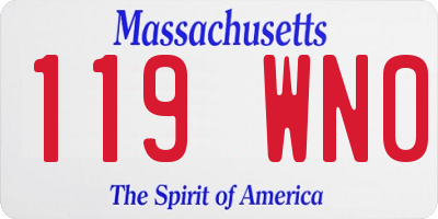 MA license plate 119WN0