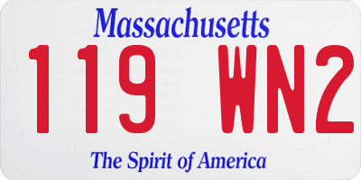 MA license plate 119WN2