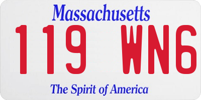 MA license plate 119WN6