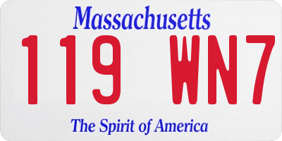 MA license plate 119WN7