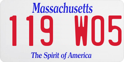 MA license plate 119WO5