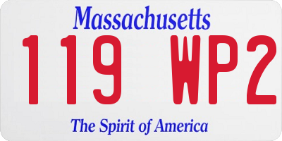 MA license plate 119WP2