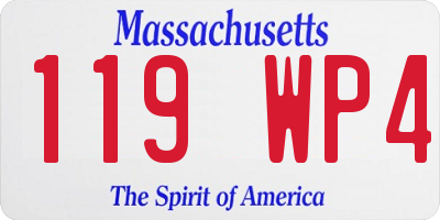 MA license plate 119WP4
