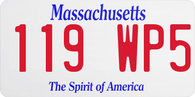 MA license plate 119WP5