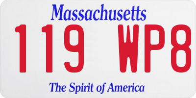MA license plate 119WP8