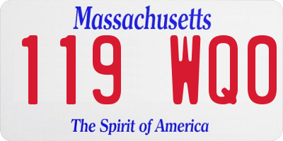 MA license plate 119WQ0