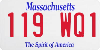 MA license plate 119WQ1