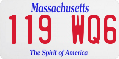 MA license plate 119WQ6