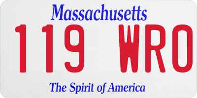 MA license plate 119WR0