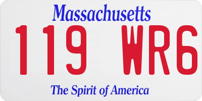 MA license plate 119WR6