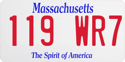 MA license plate 119WR7