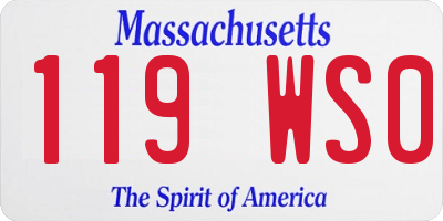 MA license plate 119WS0