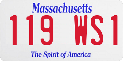 MA license plate 119WS1