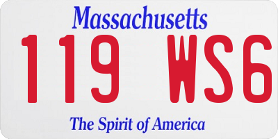 MA license plate 119WS6