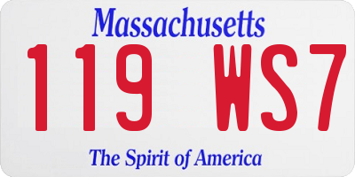 MA license plate 119WS7