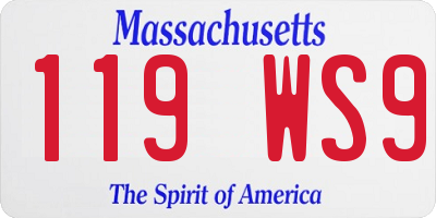 MA license plate 119WS9