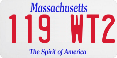 MA license plate 119WT2