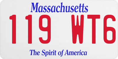 MA license plate 119WT6