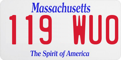 MA license plate 119WU0