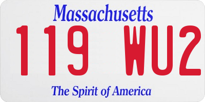 MA license plate 119WU2