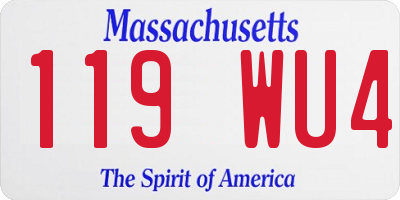 MA license plate 119WU4