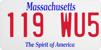 MA license plate 119WU5