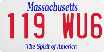 MA license plate 119WU6