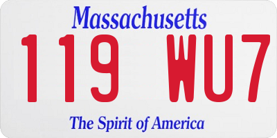 MA license plate 119WU7