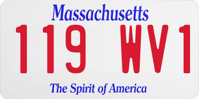 MA license plate 119WV1