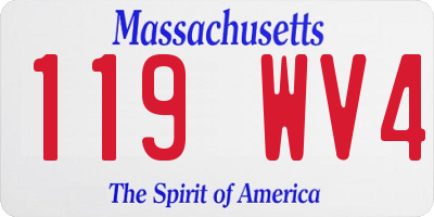 MA license plate 119WV4