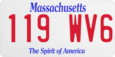 MA license plate 119WV6
