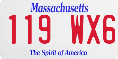 MA license plate 119WX6