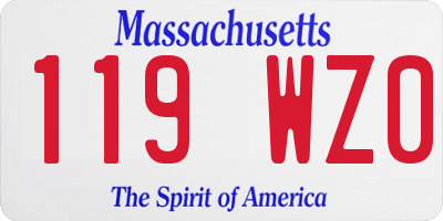 MA license plate 119WZ0